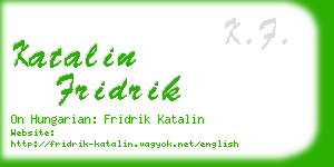 katalin fridrik business card